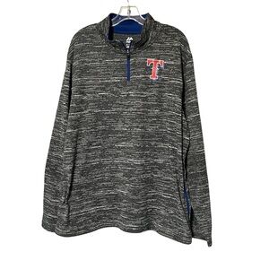 Majestic Texas Rangers 1/4 Zip long sleeve Pullover XL Gray Space Dye Jacket MLB